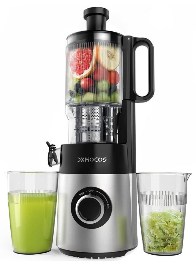 SLOW JUICER, COLD PRESS MASTICATING JUICER FOR FRUITS & VEGETABLES, HIGH JUICE YIELD, QUIET MOTOR, EASY TO CLEAN, WITH PULP SEPARATION & JUICE CUP, IDEAL FOR HEALTHY HOMEMADE DRINKS