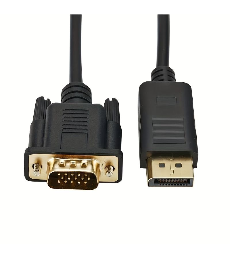 أسود 70 87 بوصة كابل محول Displayport إلى VGA لأجهزة الكمبيوتر المكتبية وأجهزة الكمبيوتر المحمولة وأجهزة العرض وأجهزة التلفزيون وأجهزة العرض - Image 3