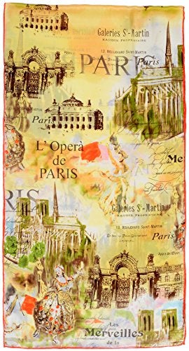 Salutto Women 100% Silk Scarves Painted Parisian Scarf - Image 3