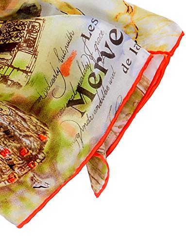 Salutto Women 100% Silk Scarves Painted Parisian Scarf - Image 4