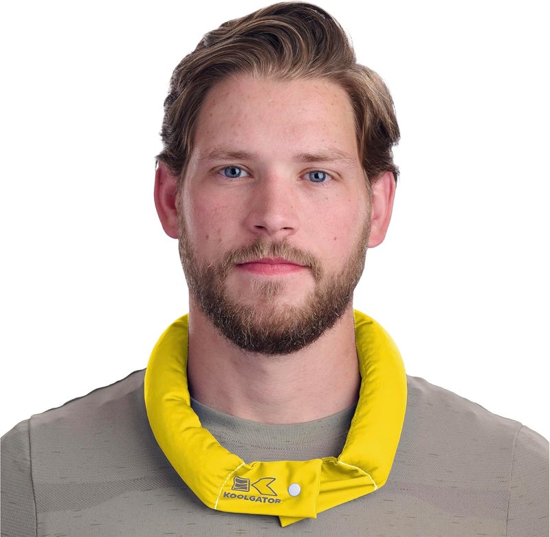 KOOLGATOR Evaporative Cooling Neck Wrap – Reusable Neck Cooler with Long Lasting Relief During Hot Weather Activities, Sports, & Outdoor Work, Bright Yellow, 5 Pack - Image 1