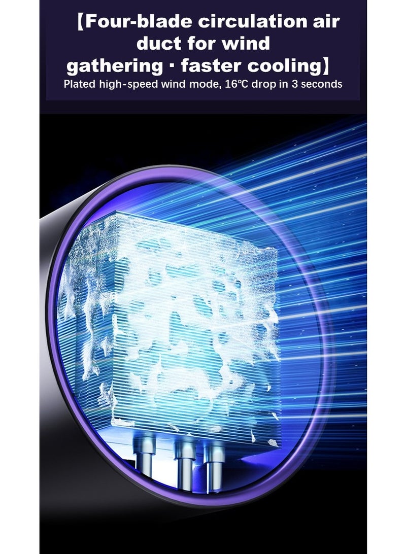 Small Desk Fan with Smart Display - 199 Speed Levels, Portable Cooling Fan ,6000mAh Battery, USB Powered, Quiet Strong Wind, for Office Home Car Travel - Image 5