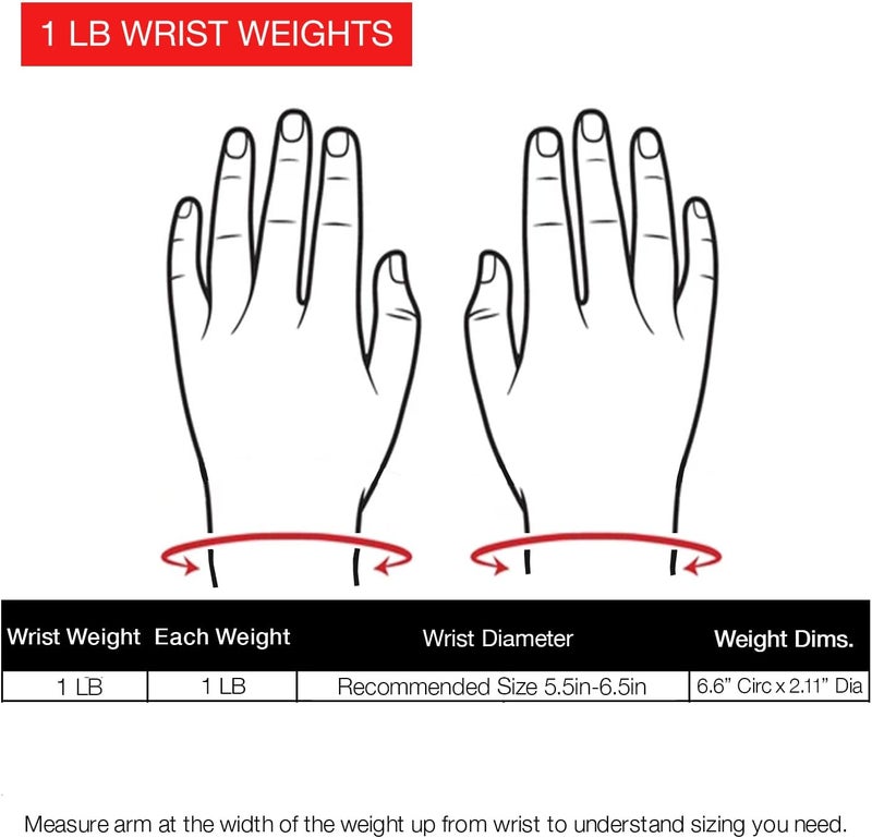 JFIT 1 Lb Non-Adjustable Wrist Weights for Small-Medium Hands - Comfortable Neoprene Design - Image 5