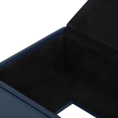 V-CUBE DESIGNS Premium Vegan Leather Tissue Box Holder | Paper Napkin Holder | Sturdy Tissue Case/Cover/Dispenser/Organizer for Home/Bathroom/Office/Table/Desk/Car | Navy Blue - Image 5