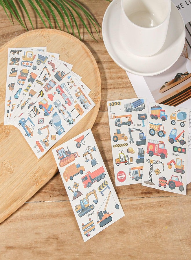 PEUTIER 10 Sheets Cars and Trucks Temporary Tattoos for Kids, Mixed Styles Car Temporary Tattoos Construction Vehicle Tattoos for Kids Birthday Party Supplies Gift Bag Fillers - Image 4