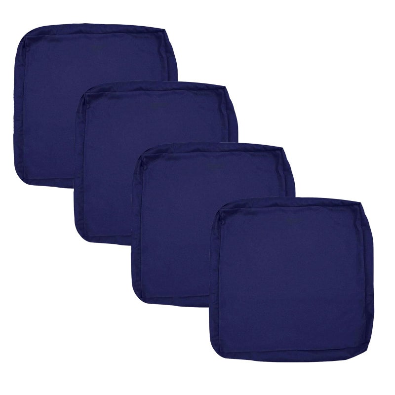 Oslimea Patio Cushion Covers Replacement 18x18x2 inch 2Pack Outdoor Seat Cushion Slipcover Waterproof Outdoor Chair Cushion Covers with Tie  Dark Blue - Image 1