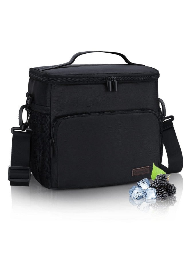 Gloppie Lunch Box for Men Women Insulated Lunch Bag Reusable Lunch Cooler Bag, Black - Image 1