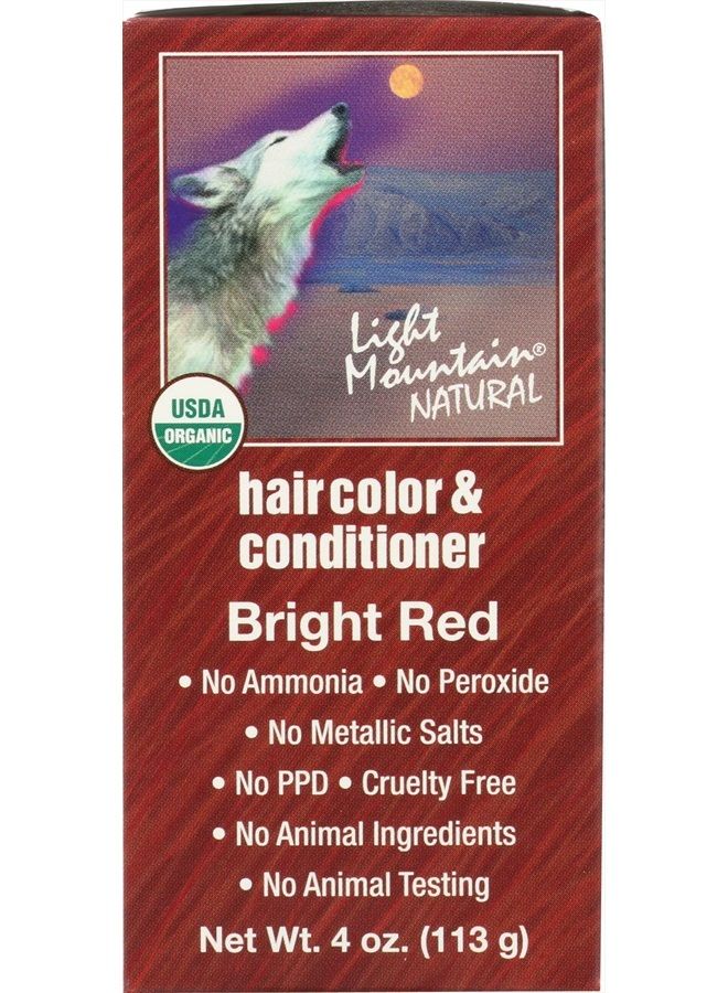 Light Mountain Henna Hair Color & Conditioner, Bright Red - Organic Henna Leaf Powder, Pure Botanical Semi-Permanent Hair Color with Conditioning Benefits, 4 Oz - Image 4
