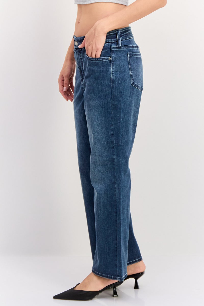 NYDJ Women Regular Fit Washed Denim Jeans, Blue - Image 2