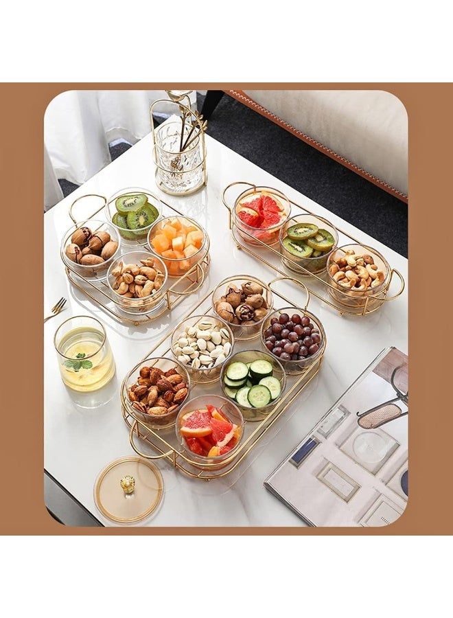 SAQOWARE Premium 4-Piece Candy and Dry Fruit Serving Set with Decorative Tray and Clear Lid – Elegant Golden Design Organizer for Snacks, Sweets, Nuts, and Dry Fruits – Multipurpose Storage Tray for Home, Majlis, Office & Festive Occasions - Image 5