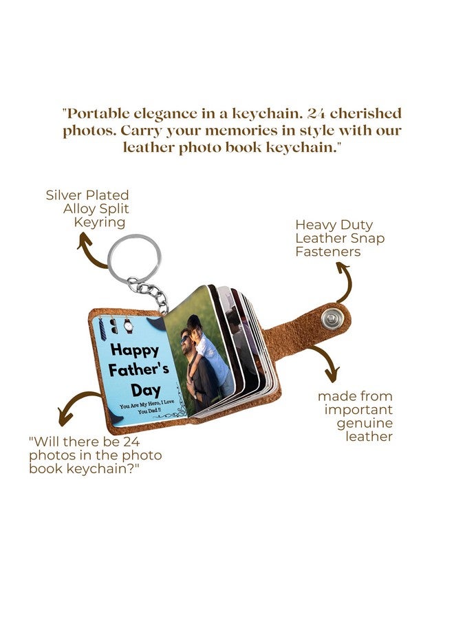 Flashing Click Customizable Leather Key Chain mini picture book with 12-24 Photo Print - Gift for, Father‚Äôs Day, Mother's Day, Anniversaries, Birthdays, Couples, and More - Image 3