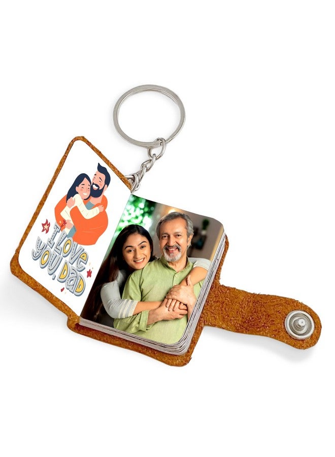Flashing Click Customizable Leather Key Chain mini picture book with 12-24 Photo Print - Gift for, Father‚Äôs Day, Mother's Day, Anniversaries, Birthdays, Couples, and More - Image 1