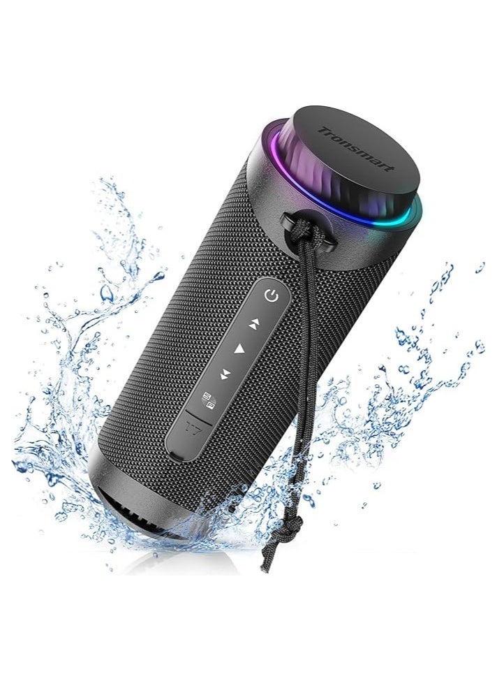 Tronsmart - Tronsmart T7 Portable Bluetooth Speaker with 360° Surround Sound, Custom EQ via APP, IPX7 Waterproof, Dual pairing, LED Light, Bluetooth 5.3, Rotary Volume Control, Micro SD/TF Card (Black) - Image 1