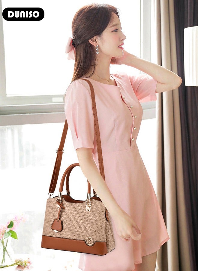 DUNISO Women's Fashion Handbag Faux Leather Crossbody Bag For Women Large Capacity Bow Trim Tote Bags Top Handle Satchel Fashionable Travel Shoulder Bag For Ladies - Image 3