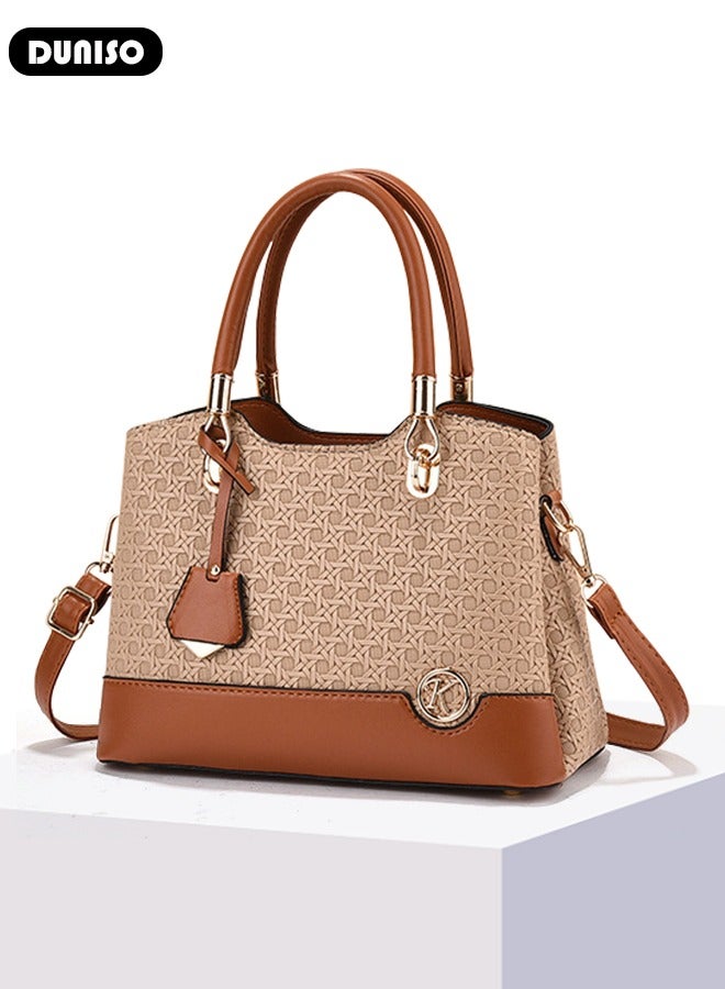 DUNISO Women's Fashion Handbag Faux Leather Crossbody Bag For Women Large Capacity Bow Trim Tote Bags Top Handle Satchel Fashionable Travel Shoulder Bag For Ladies - Image 5