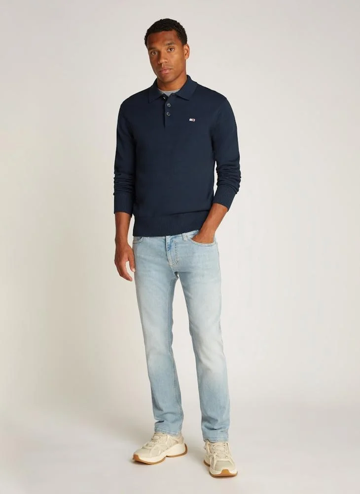 TOMMY JEANS Logo Print Polo Neck Sweatshirt