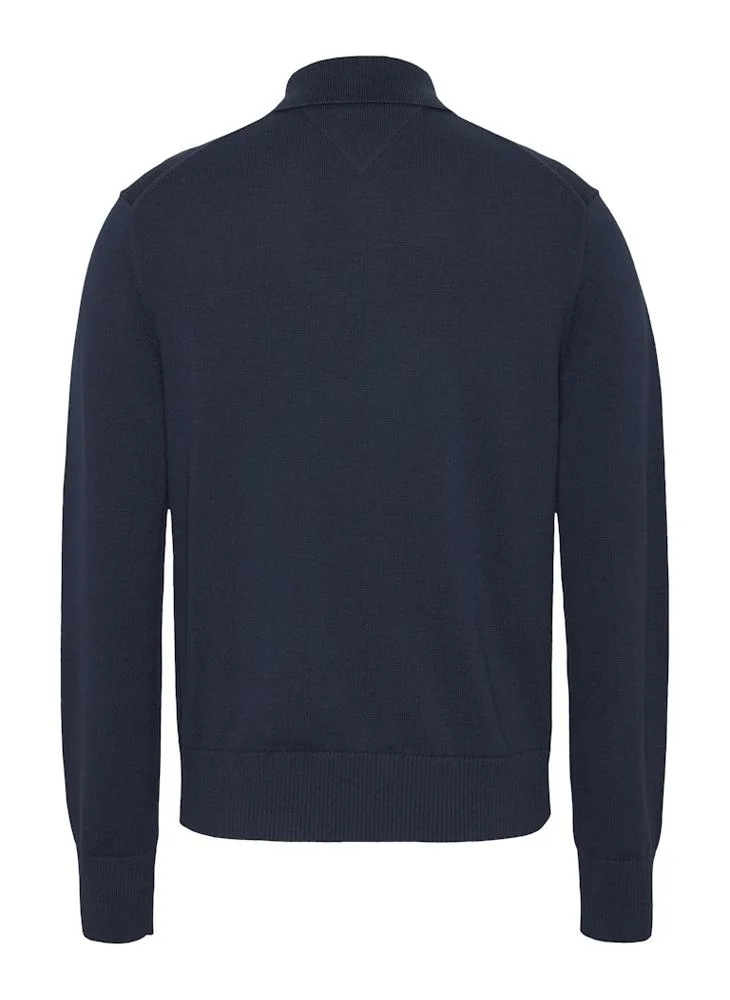TOMMY JEANS Logo Print Polo Neck Sweatshirt