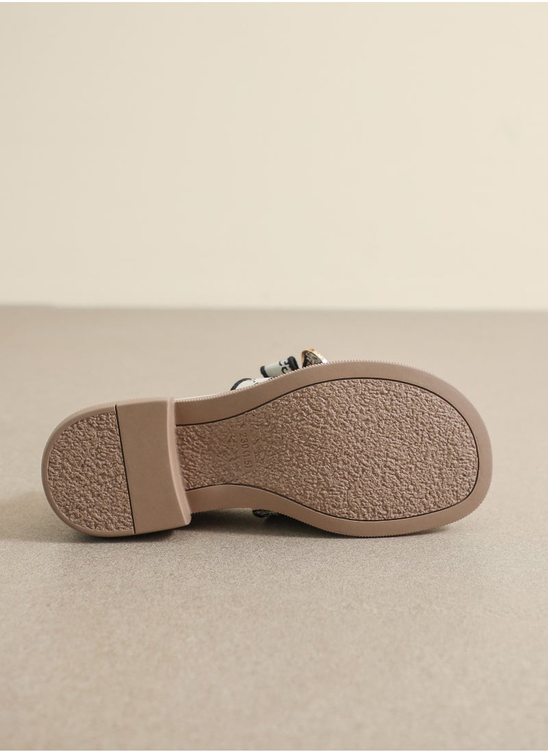 Loquat Round Head Preppy Shoes With Soft Sole Beige  - Image 2
