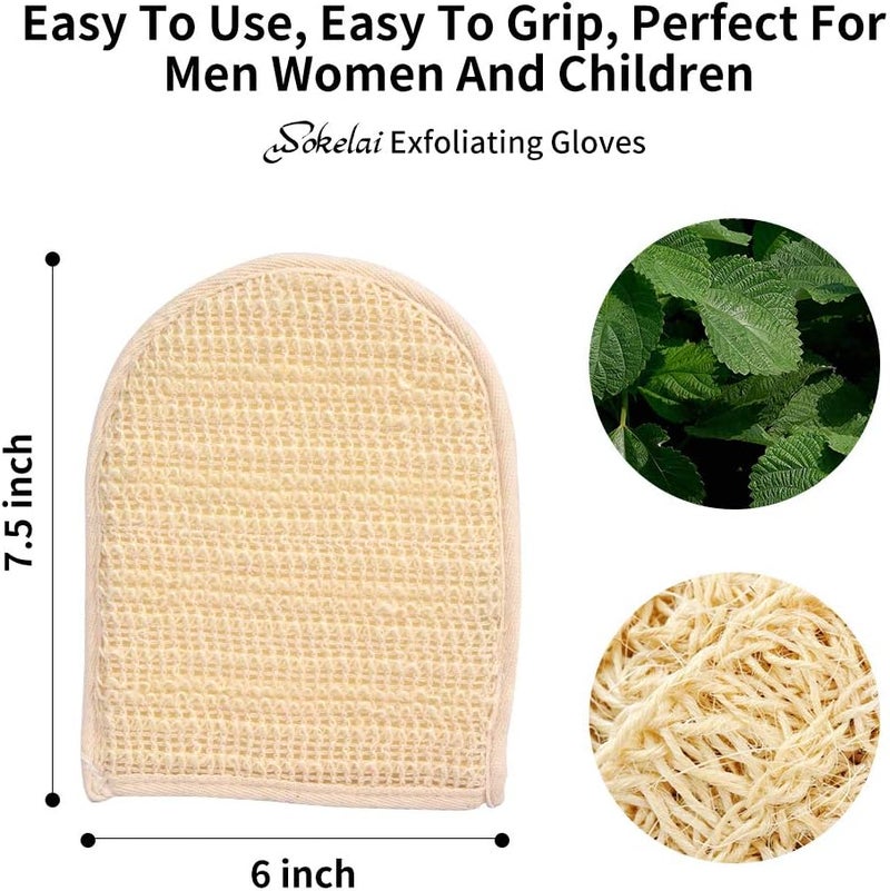wokelai Exfoliating Loofah Mitt Shower Gloves Bath Glove Body Scrubber Exfoliator for Remove Dead Skin Loofa Scrub Mittens for Exfoliation DoubleSided Luffa Sponges Facial Body Pads for Men Women Bathing - Image 4