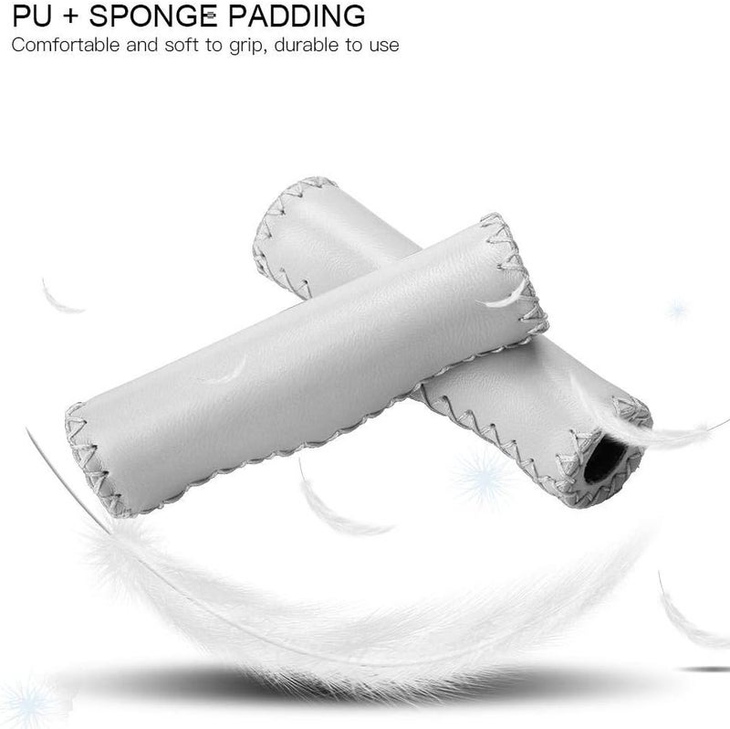 Dilwe Handlebar Grip PU Sponge Handle Bar End Grip with Double Lock for Most BikesWhite - Image 5