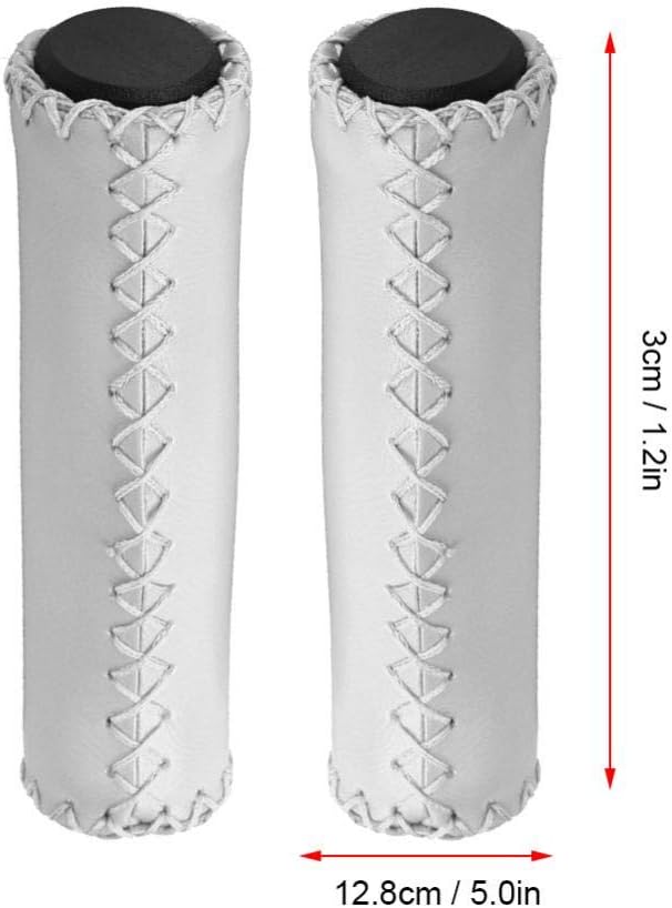 Dilwe Handlebar Grip PU Sponge Handle Bar End Grip with Double Lock for Most BikesWhite - Image 4