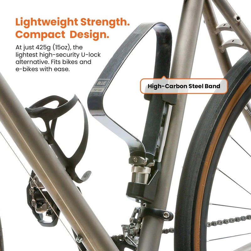TiGr Mini High Security Bike Lock with Frame Mount – 7 x 4" Flexible High-Carbon Steel Shackle – Lightweight Anti-Theft Lock for All Bicycles – Bolt Cutter, Crowbar, & Hacksaw Resistant - Image 3