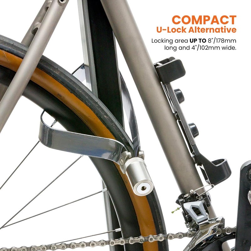 TiGr Mini High Security Bike Lock with Frame Mount – 7 x 4" Flexible High-Carbon Steel Shackle – Lightweight Anti-Theft Lock for All Bicycles – Bolt Cutter, Crowbar, & Hacksaw Resistant - Image 4