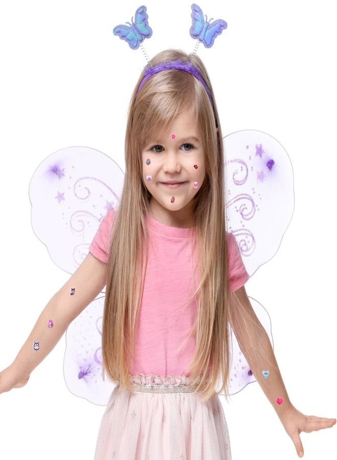 koutey 30 Pairs Butterfly Stick On Earrings - Kids Unicorn Rainbow Stick On Earring for Little Girls 4-6 Sticker Earring Self-Adhesive Gem Press on Stick on Earrings (Butterfly-02) - Image 5