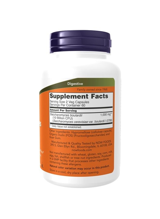 now Supplements, Saccharomyces Boulardii, 5 Billion CFU Probiotic, 120 Veg Capsules - Image 2