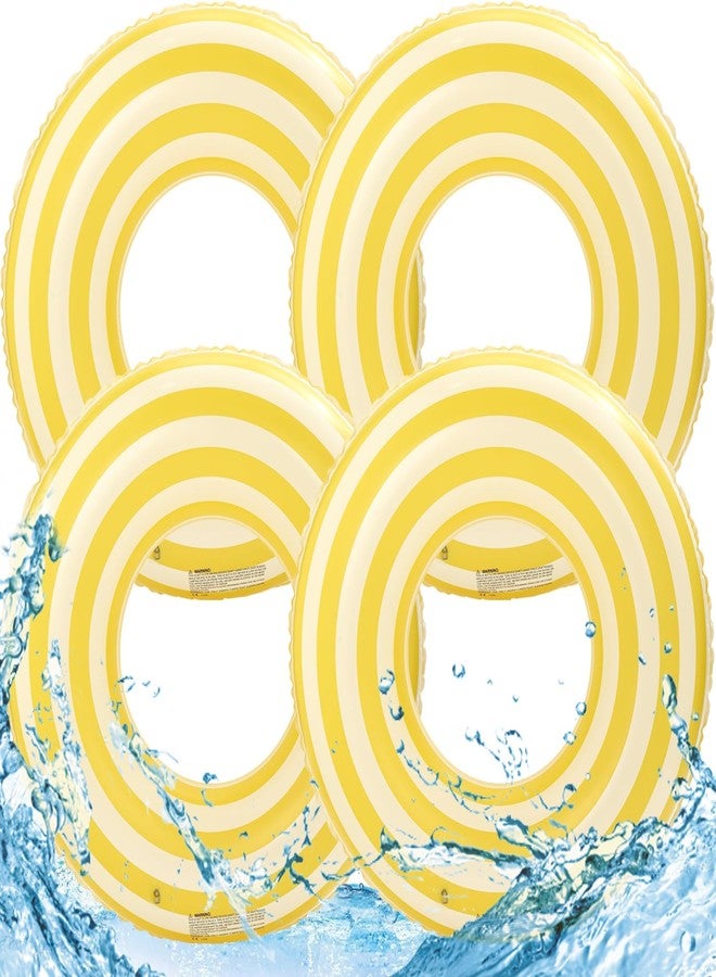 WAYTOSUC 4PCS Floats for Adults Rings Lollipop Striped Pool Float Large Swim Ring for Adults,35 Inch Classic Striped Teens Adult Inner Tubes Summer Beach Bachelorette Party (Yellow Lollipop,4) - Image 1