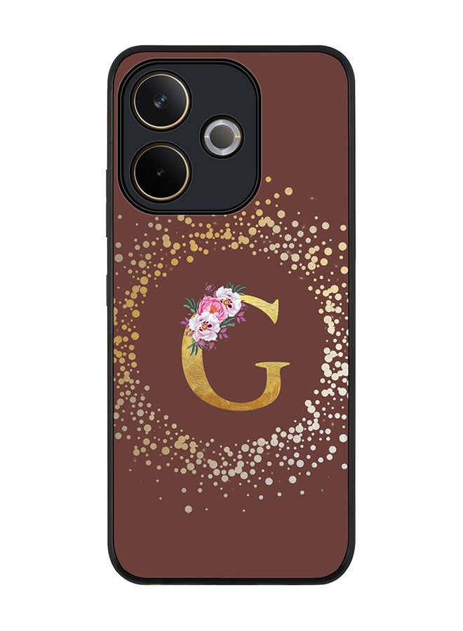 Stylizedd For Oppo A5 Pro 5G / A5 Pro 4G / 5G Case,Slim fit Camera Protection, Shockproof Thin Phone cover  - Custom Monogram Floral - G  (Brown ) - Image 1