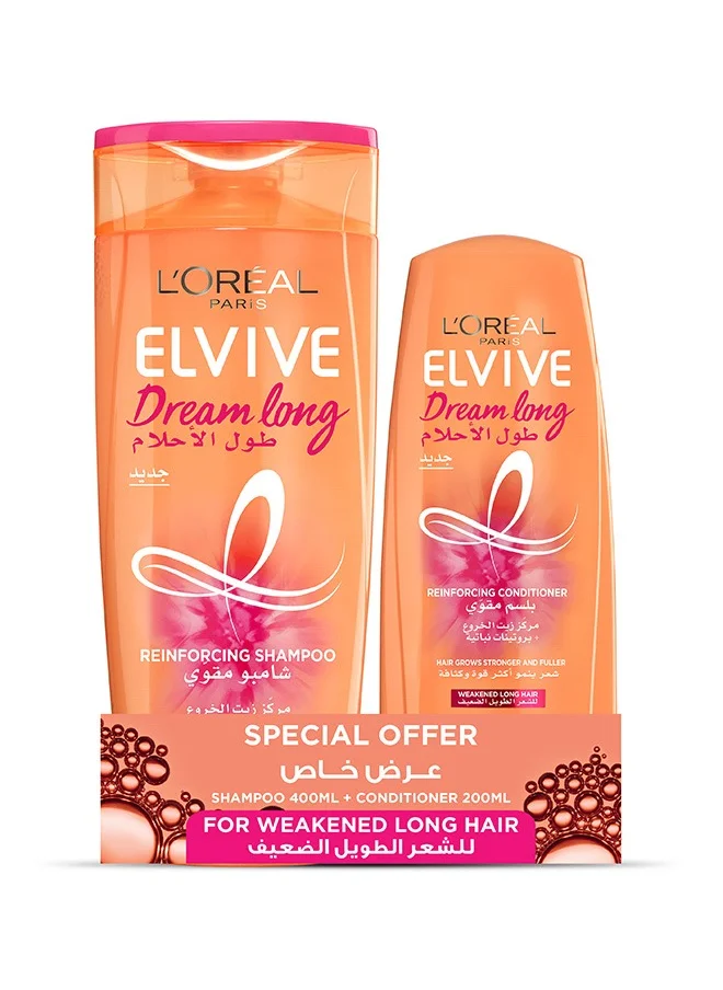 L'OREAL PARIS L'Oréal Paris Elvive Dream Long Shampoo 400ml + Conditioner 200ml For Weakened Long Hair