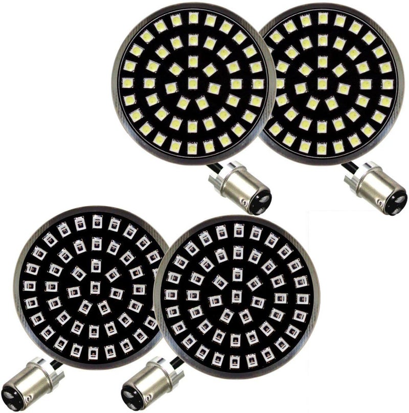 EAGLE LIGHTS Harley Front & Rear LED Turn Signal Kit with Bright White Running Lights and Strobing Rear Brake Lights 1157 - Image 1