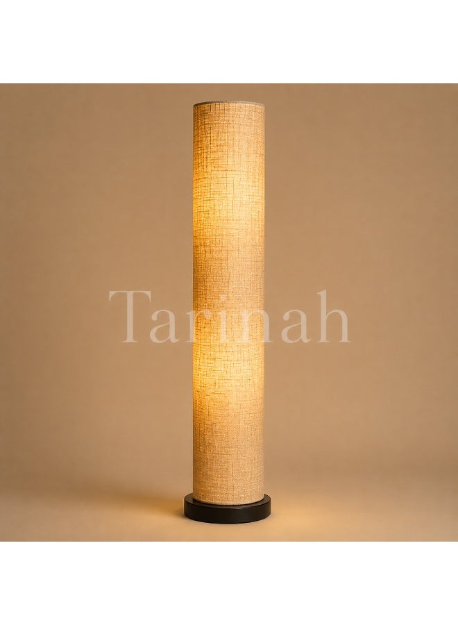 Modern Linen Fabric Floor Lamp – Minimalist Cylindrical Standing Lamp with Warm Ambient Lighting - Image 2