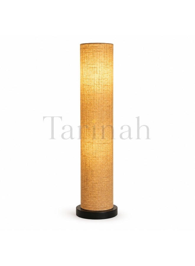 Modern Linen Fabric Floor Lamp – Minimalist Cylindrical Standing Lamp with Warm Ambient Lighting - Image 1