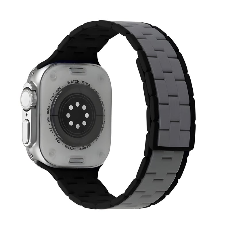 Next Store Magnetic Silicone Band Compatible with iWatch Ultra/Ultra 2/Series 1–10 SE, Soft Sport Strap (42mm/44mm/45mm/46mm/49mm) - Image 2