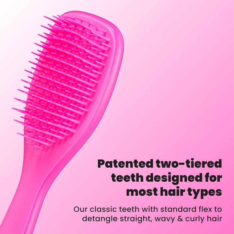TANGLE TEEZER Mini The Ultimate Detangler Hairbrush |Gentle on Wet Hair | Two-Tiered Teeth & Comfortable Handle | Ideal for Kids And Travel | Reduces Knots & Breakage | Runway Pink - Image 2