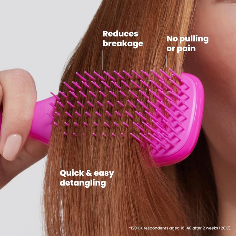 TANGLE TEEZER Mini The Ultimate Detangler Hairbrush |Gentle on Wet Hair | Two-Tiered Teeth & Comfortable Handle | Ideal for Kids And Travel | Reduces Knots & Breakage | Runway Pink - Image 4