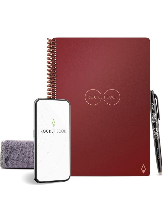 Rocketbook Smart Reusable Notebook | Eco-Friendly Dot-Grid | Includes Pilot Frixion Pen & Microfiber Cloth | Executive Size  - Image 1