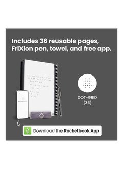 Rocketbook Smart Reusable Notebook | Eco-Friendly Dot-Grid | Includes Pilot Frixion Pen & Microfiber Cloth | Executive Size  - Image 5