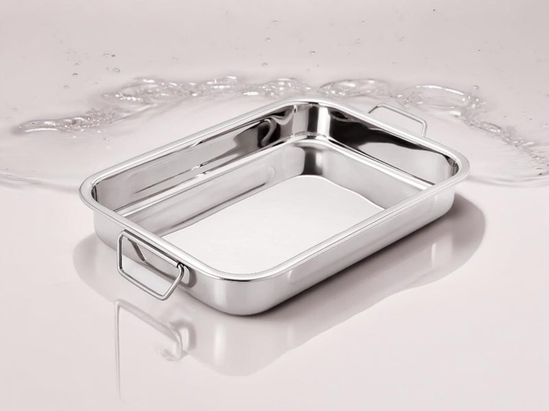Jayco Luxuria Stainless Steel Tray with Handles for Baking, Roasting, Grilling, Serving - Big Size (40 x 28 cm) - Image 1