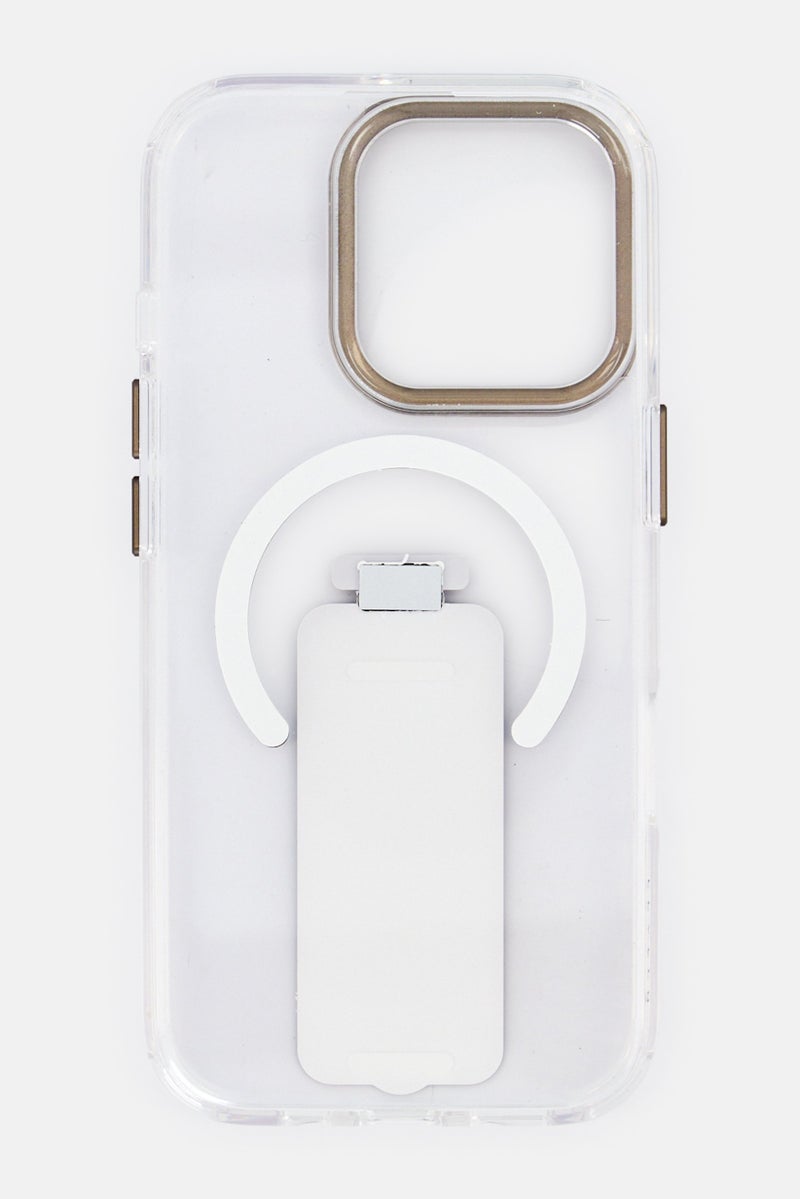 LEVELO iPhone 16 Pro Morphix Magsafe Case With Grip And Stand, Transparent - Image 3