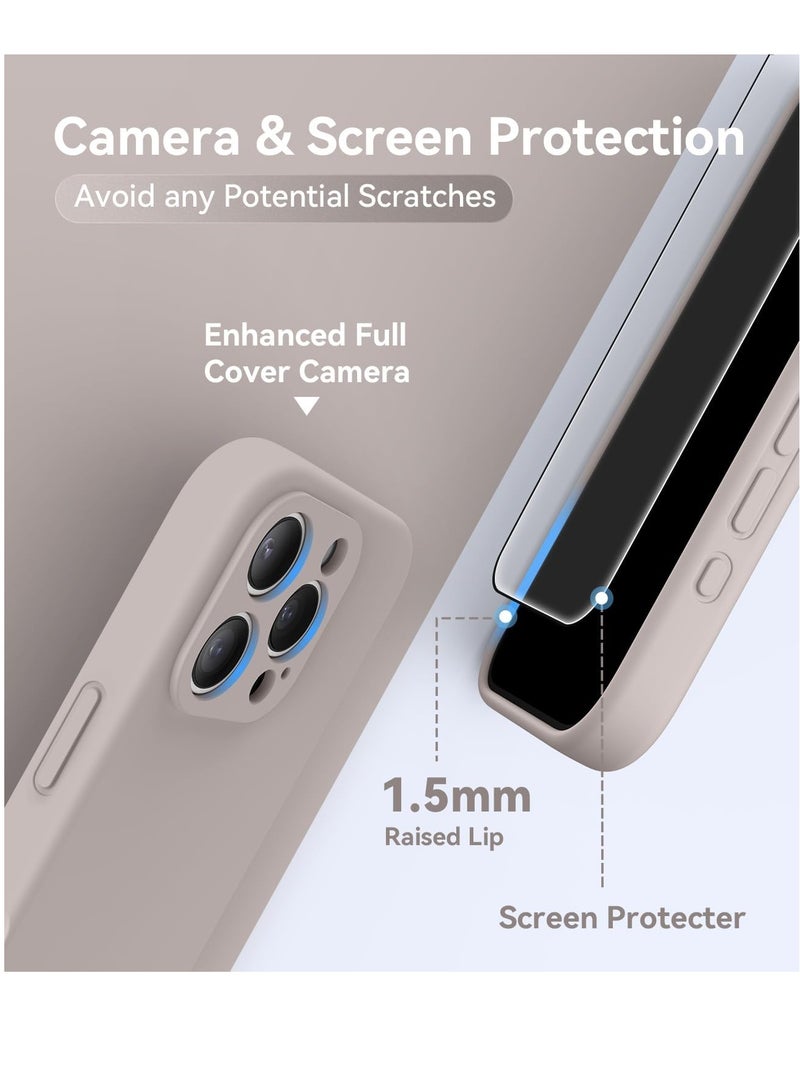 ELTRAZONE Compatible with iPhone 16 Pro Case, Silicone Upgraded [Camera Protection] Phone Case [Compatible with MagSafe], Anti-Scratch Microfiber Lining with 2 Screen Protectors – Titanium - Image 4