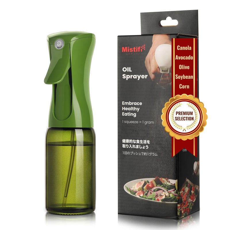 Mistifi Premium Oil Sprayer, Olive Oil Sprayer â€“ Dark Glass Bottle for Cooking, Air Fryer & Salad â€“ Fine Mist, Easy Press â€“ Abyss/Olive Green - Image 1