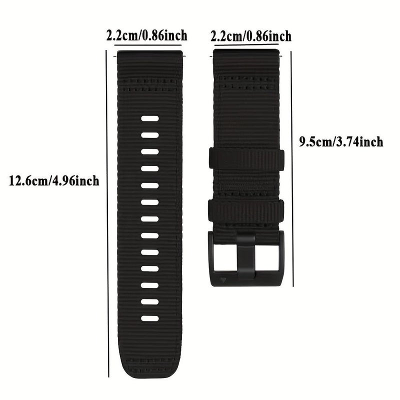 حزام ساعة من القماش مقاس 22 مم باللون الكاكي، سوار بديل لـ Zeblaze Stratos 4 3 2 Vibe 7 7 Pro Ares 3 Pro Garmin Forerunner 570 265 Huawei Watch GT4 46mm GT5 3 2 Pro 46mm WATCH 5 46mm - Image 2