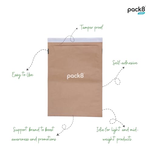 Pack8 Neo Paper Courier Bags Flap with Self-Adhesive Tape (15" x 19") | Paper Pouch Bags for Packing & Shipping | Pack of 50 - Image 3