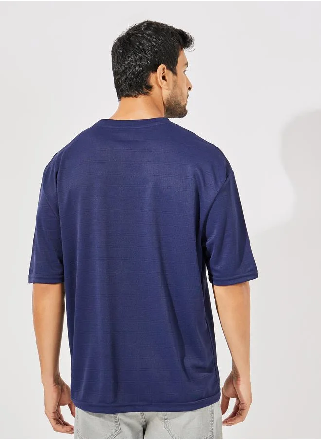 ستايلي Checkered Pique Texture Oversized T-Shirt