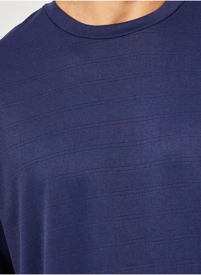 ستايلي Checkered Pique Texture Oversized T-Shirt
