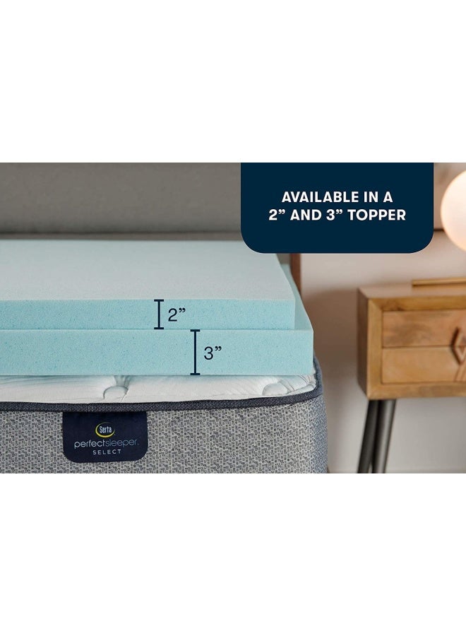 Serta Thermagel Memory Foam Mattress Topper  King  Blue - Image 4