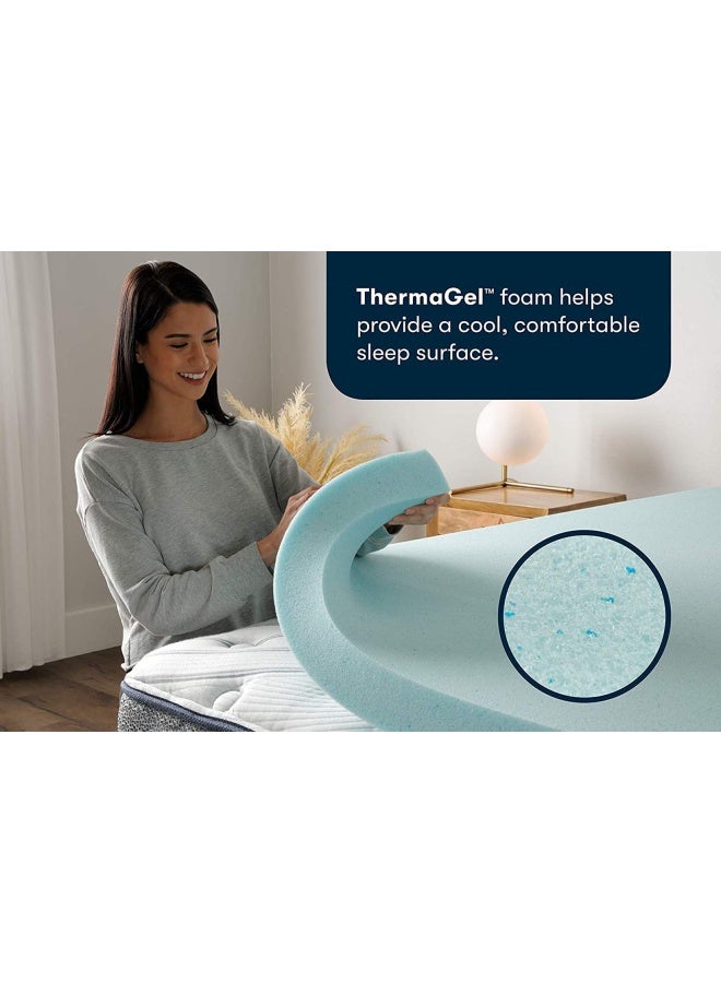 Serta Thermagel Memory Foam Mattress Topper  King  Blue - Image 2
